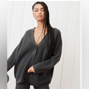 Jenni Kayne cashmere cardigan, charcoal gray, XS